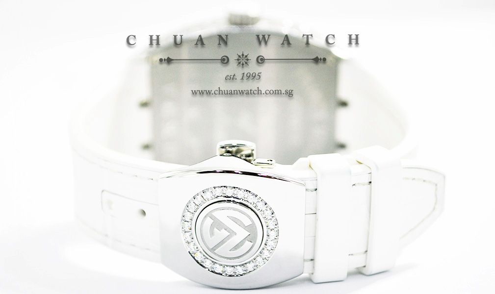 Franck Muller Vanguard Steel Custom Pave-Set Diamonds V 45 SC DT AC BC White Arabic - Image 4