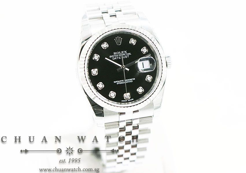 Rolex Gents DateJust 36mm 116234 Black Diamonds - Discontinued - Image 3