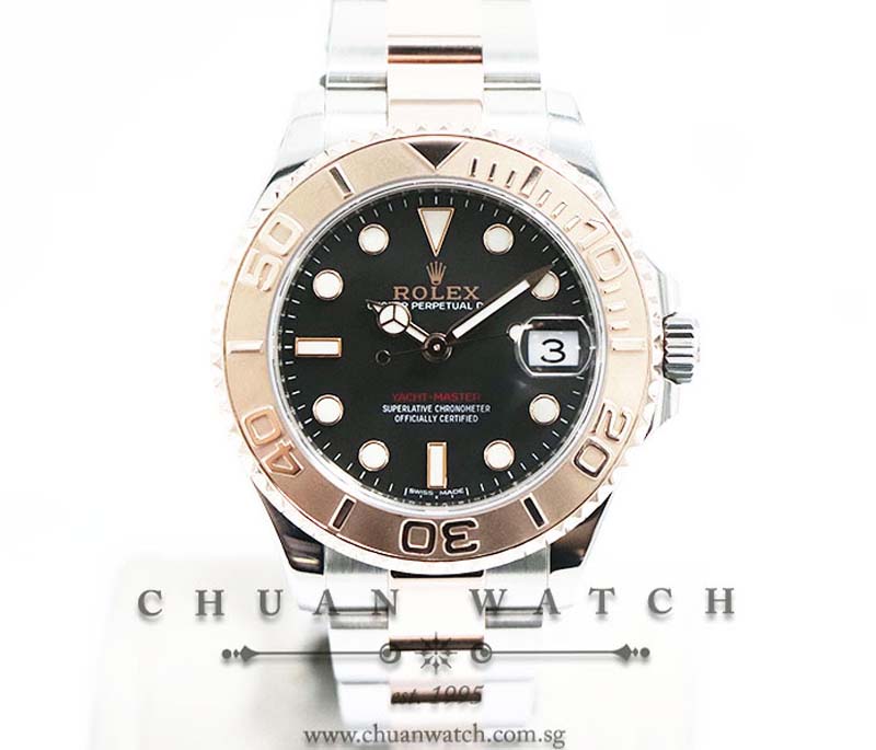 Rolex Midsize Yacht-Master Two-Tone 37mm 268621 Black