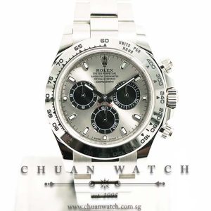 Rolex Cosmograph Daytona White Gold 116509 Steel Sunburst Panda