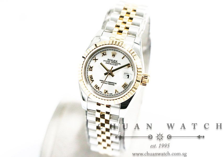 Rolex Ladies DateJust Two-Tone 26mm 179173 White Roman - Discontinued - Image 2