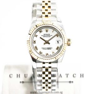 Rolex Ladies DateJust Two-Tone 26mm 179173 White Roman - Discontinued