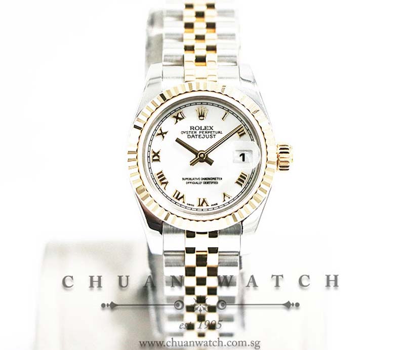 Rolex Ladies DateJust Two-Tone 26mm 179173 White Roman - Discontinued