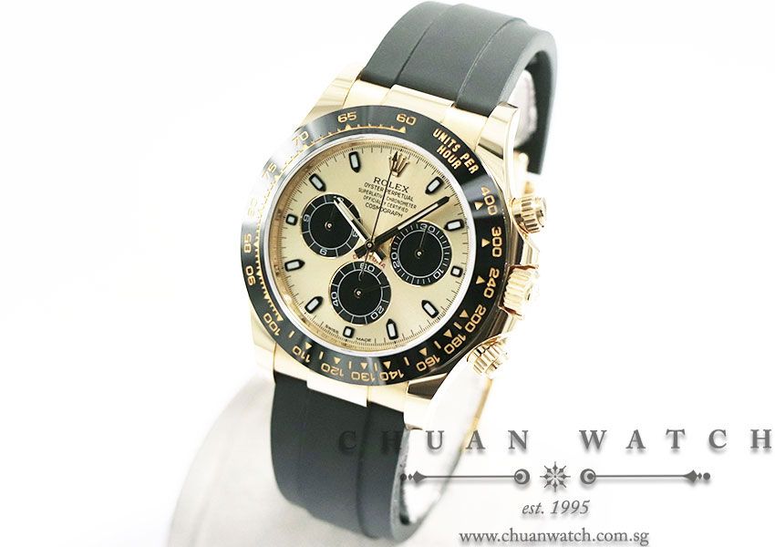 Rolex Cosmograph Daytona Yellow Gold Oysterflex 116518LN Champagne Panda - Image 2
