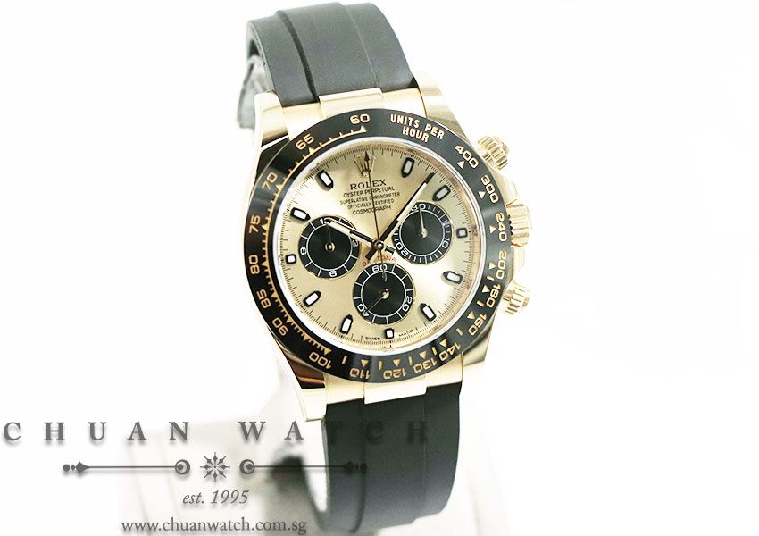 Rolex Cosmograph Daytona Yellow Gold Oysterflex 116518LN Champagne Panda - Image 3
