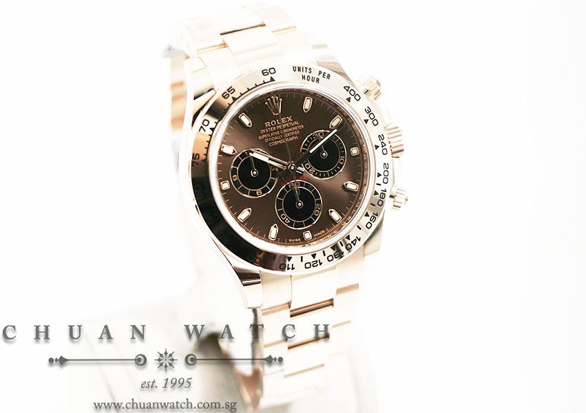 Rolex Cosmograph Daytona Everose 116505 Chocolate Sunburst Index - Image 3