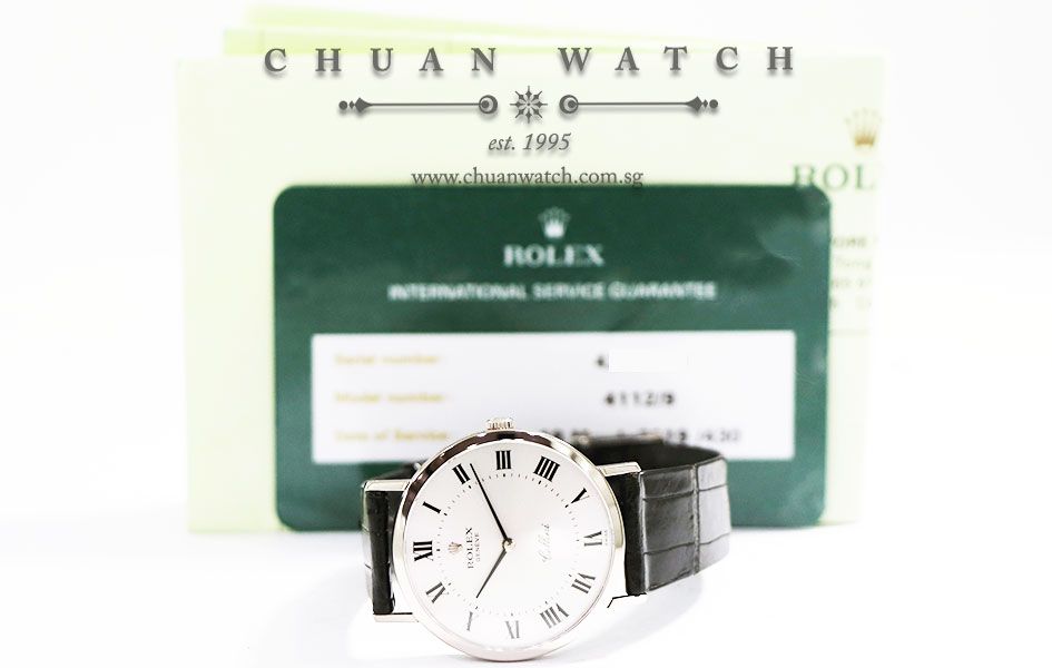 Rolex Vintage Ladies Cellini White Gold 32mm 4112/9 Silver Painted Roman - Discontinued - Image 5