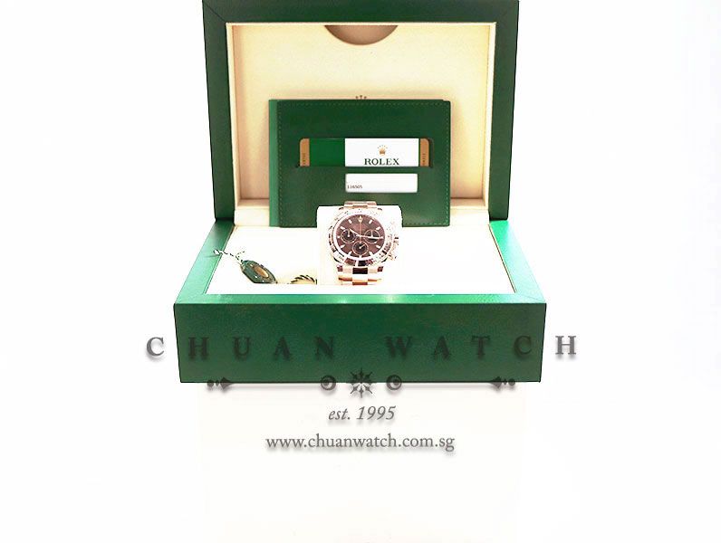 Rolex Cosmograph Daytona Everose 116505 Chocolate Sunburst Index - Image 5