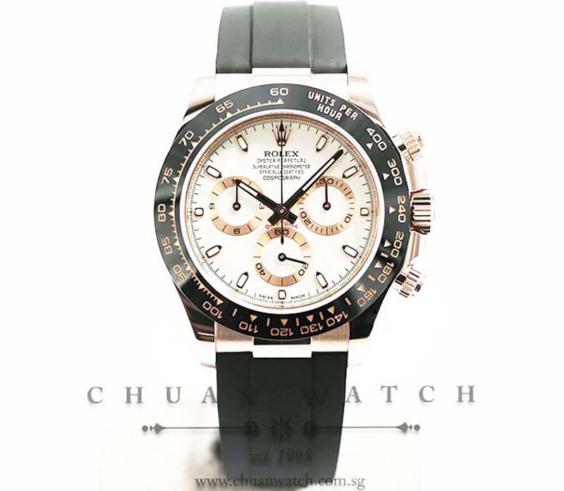 Rolex Cosmograph Daytona Everose Oysterflex 116515LN Ivory Index