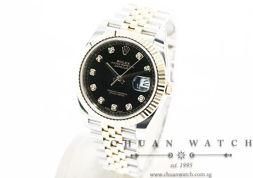 Rolex DateJust 41 Two-Tone 126333 Black Diamonds - Image 2