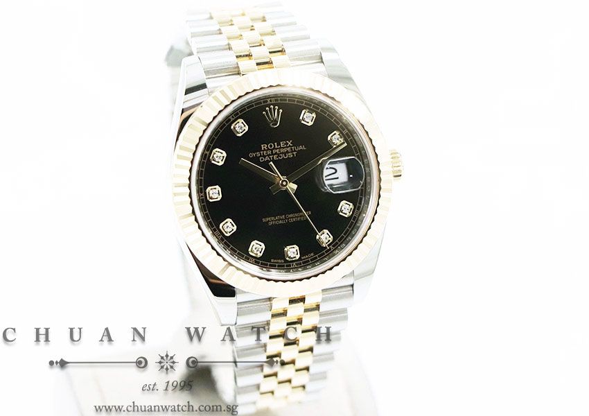 Rolex DateJust 41 Two-Tone 126333 Black Diamonds - Image 3
