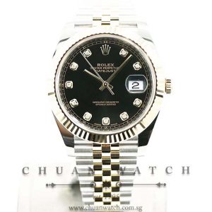 Rolex DateJust 41 Two-Tone 126333 Black Diamonds