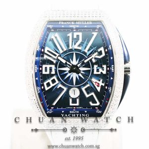 Franck Muller Vanguard Yachting Steel Custom Pave-Set Diamonds V 45 SC DT AC BL