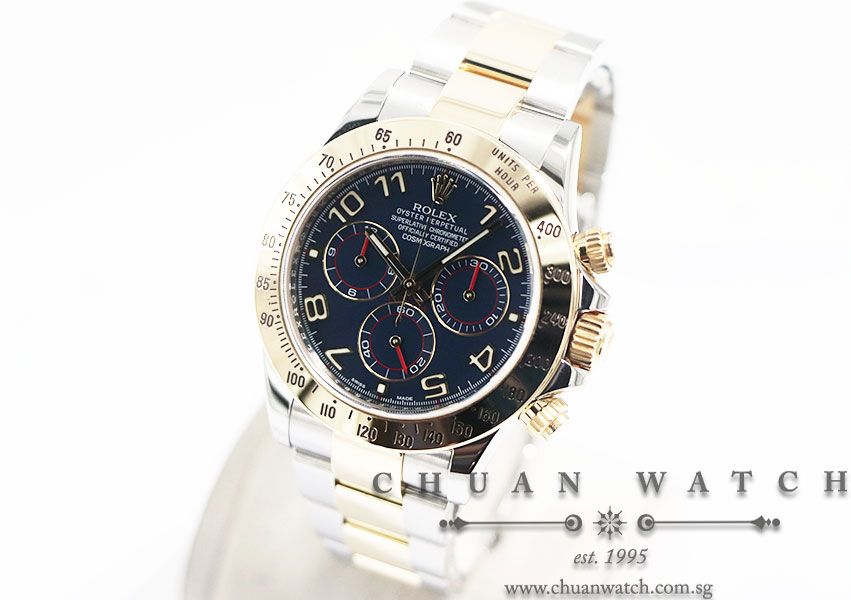 Rolex Cosmograph Daytona Two-Tone 116523 Racing Blue Arabic - Discontinued Reference and Dial - Image 2