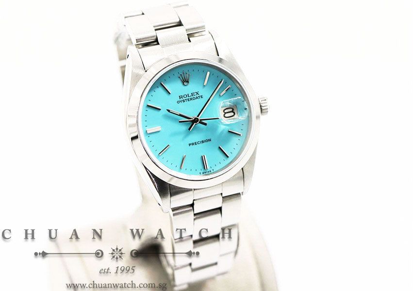 Rolex Vintage Oysterdate Precision 34mm 6694 Custom Blue Index (Reconditioned) - Discontinued - Image 3