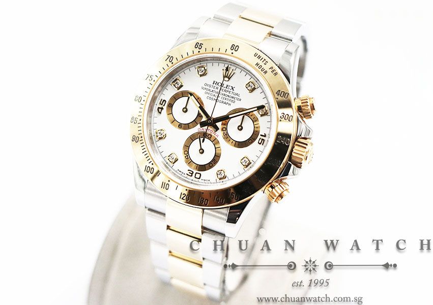 Rolex Cosmograph Daytona Two-Tone 116523 White Diamonds - Discontinued Reference - Image 2