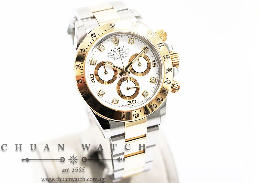 Rolex Cosmograph Daytona Two-Tone 116523 White Diamonds - Discontinued Reference - Image 3