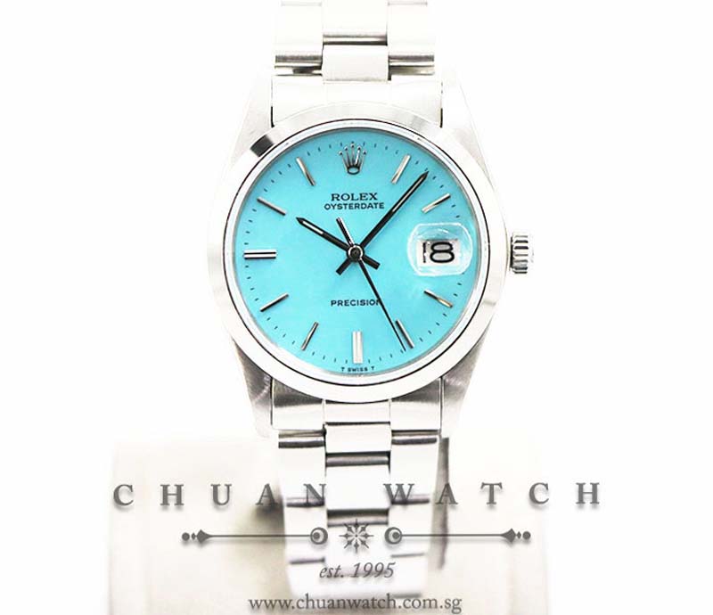 Rolex Vintage Oysterdate Precision 34mm 6694 Custom Blue Index (Reconditioned) - Discontinued