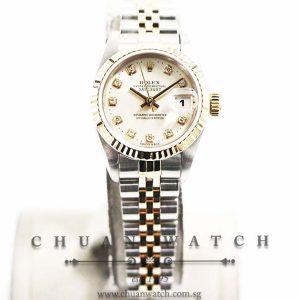 Rolex Ladies DateJust Two-Tone 26mm 69173 Silver Sunburst Diamonds - Discontinued