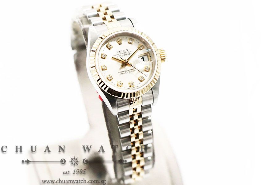 Rolex Ladies DateJust Two-Tone 26mm 69173 Silver Sunburst Diamonds - Discontinued - Image 3