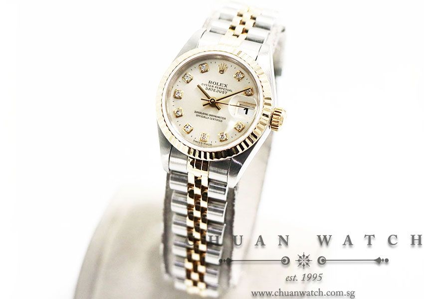 Rolex Ladies DateJust Two-Tone 26mm 69173 Silver Sunburst Diamonds - Discontinued - Image 2