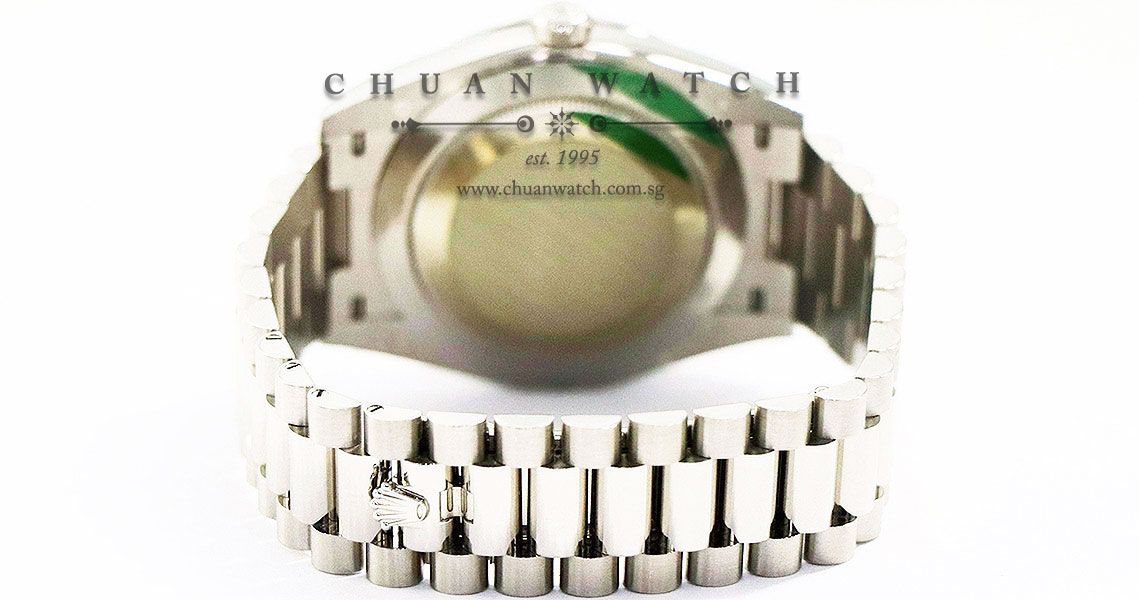 Rolex Day-Date 40 President White Gold 228349RBR Silver Diamonds - Image 2