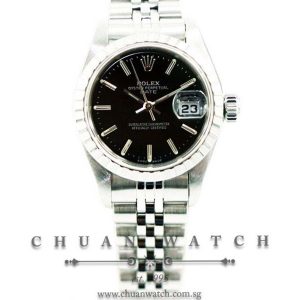 Rolex Ladies Oyster Perpetual Date 26mm 79240 Black Index - Discontinued