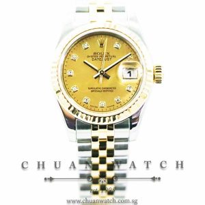 Rolex Ladies DateJust Two-Tone 26mm 179173 Yellow Gold Crystal Diamonds - Discontinued