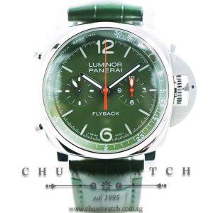 Panerai Luminor 1950 3-Days Flyback Chrono Verde Militare 44mm Pam 1296 X - Limited Edition of 110 Pieces Only