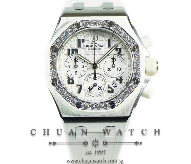 Audemars Piguet Ladies Royal Oak Offshore Steel 37mm 26048SK White - Discontinued