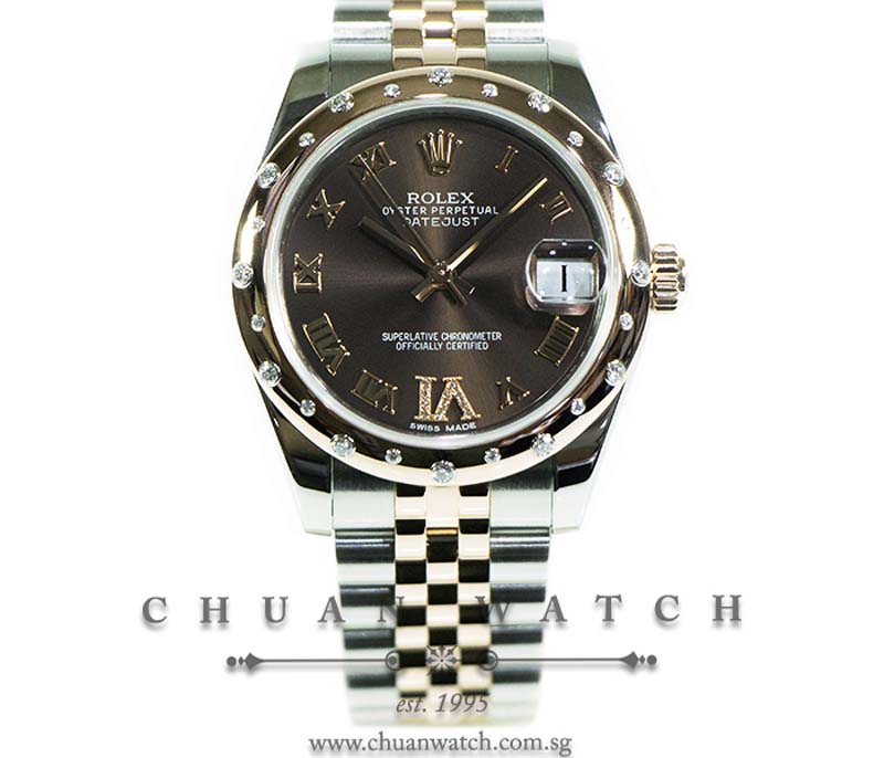 Rolex Boys DateJust Two-Tone 31mm 178341 Chocolate Roman VI 11BR - Discontinued
