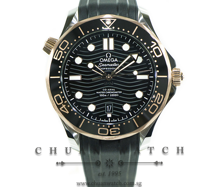Omega Seamaster Diver 300M Co-Axial Master Chronometer Two-Tone 42mm 210.22.42.20.01.002 Black