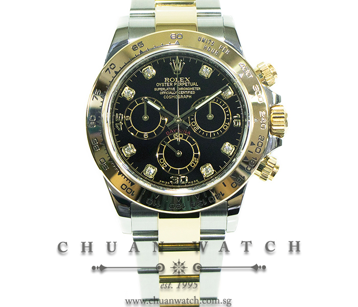 Rolex Cosmograph Daytona Two-Tone 116503 Black Diamonds - Discontinued