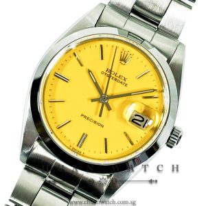 Rolex Vintage Oysterdate Precision 34mm 6694 Custom Yellow Index (Reconditioned) - Discontinued