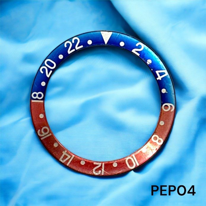 Original Rolex 1675 Blue Back GMT Master Pepsi Aluminum Bezel Insert