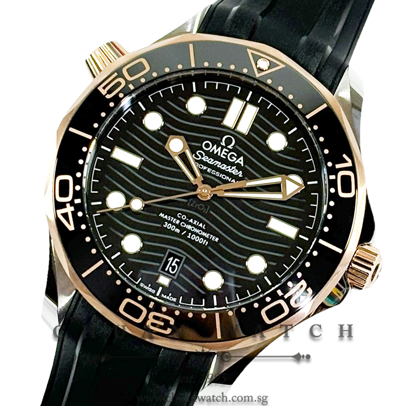 Omega Seamaster Diver 300M Co-Axial Master Chronometer Two-Tone 42mm 210.22.42.20.01.002 Black