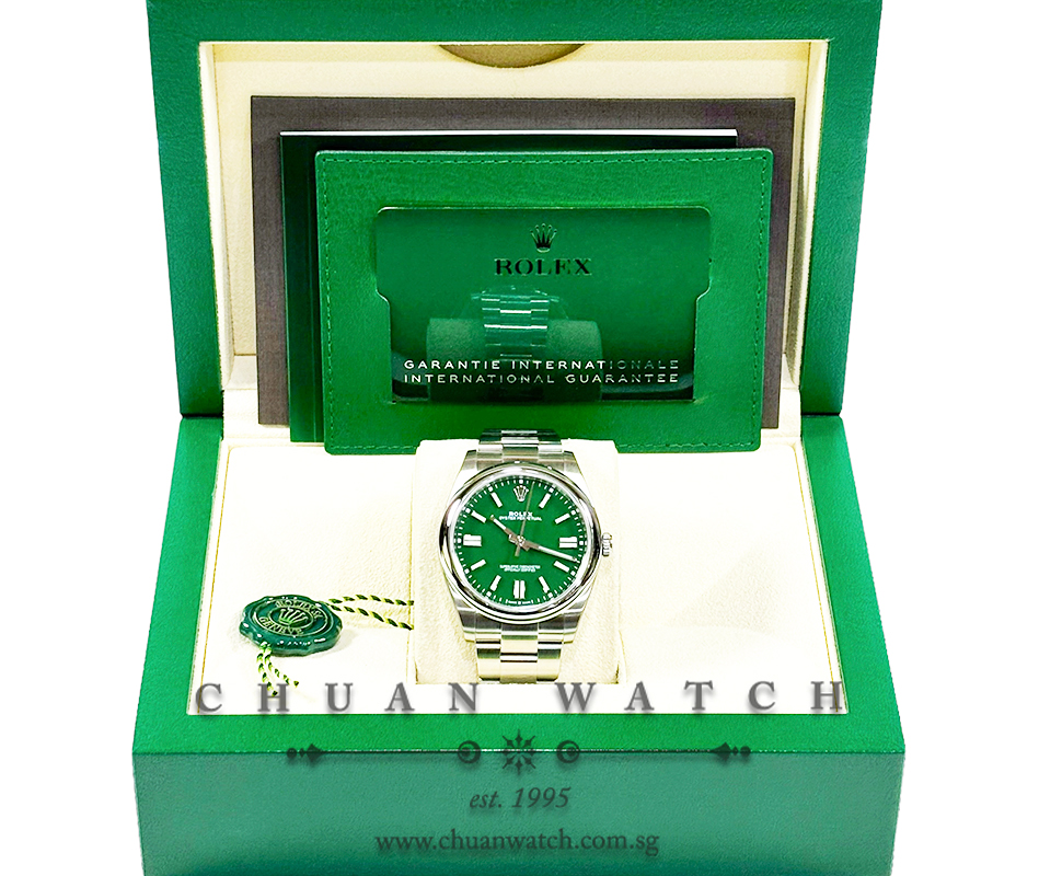 Rolex Oyster Perpetual 41 124300 Green :: Chuan Watch Singapore