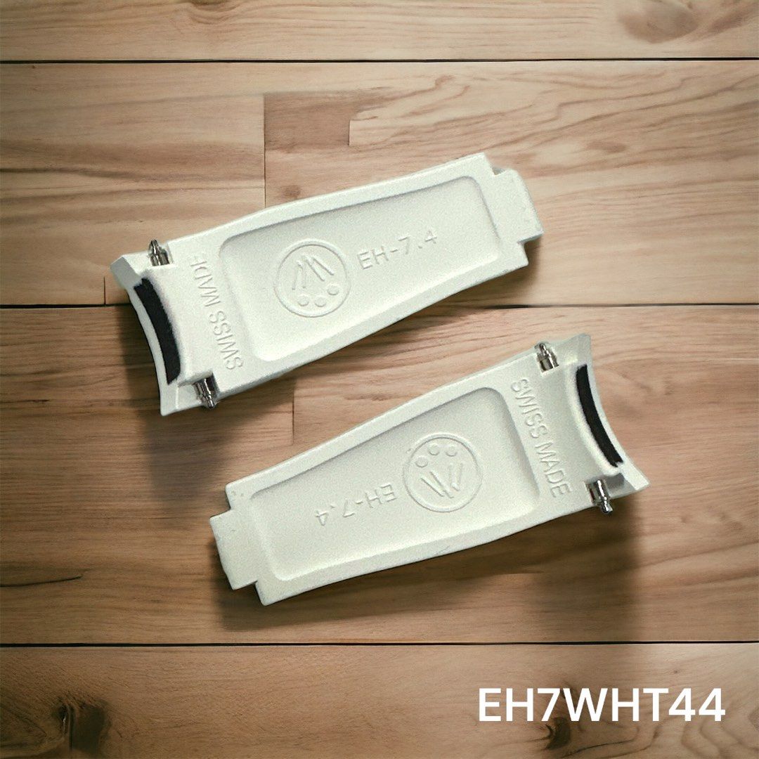 Everest EH7 Curved End White Leather Strap on Deployant Buckle 4/4 - Image 2