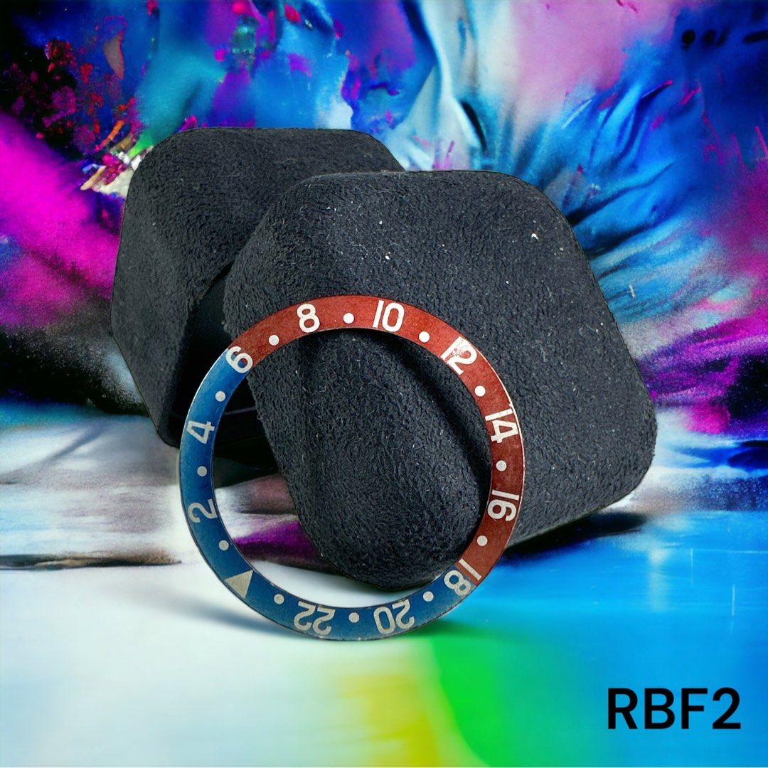 Genuine Rolex Vintage 1675 GMT Master Pepsi Orangey Red Faded Red Back Fat Font Bezel Insert RBF2 - Image 3