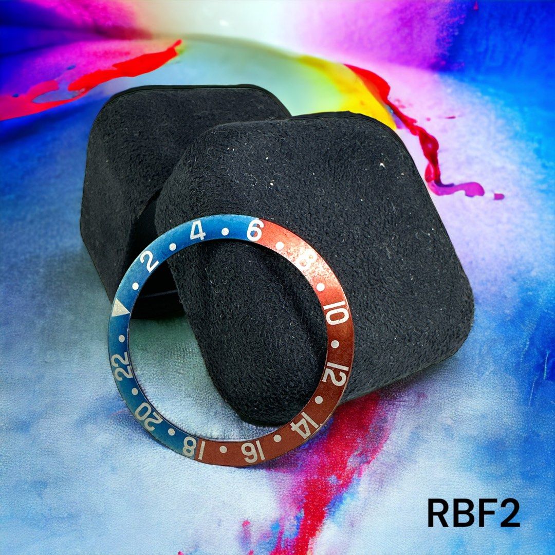 Genuine Rolex Vintage 1675 GMT Master Pepsi Orangey Red Faded Red Back Fat Font Bezel Insert RBF2 - Image 4