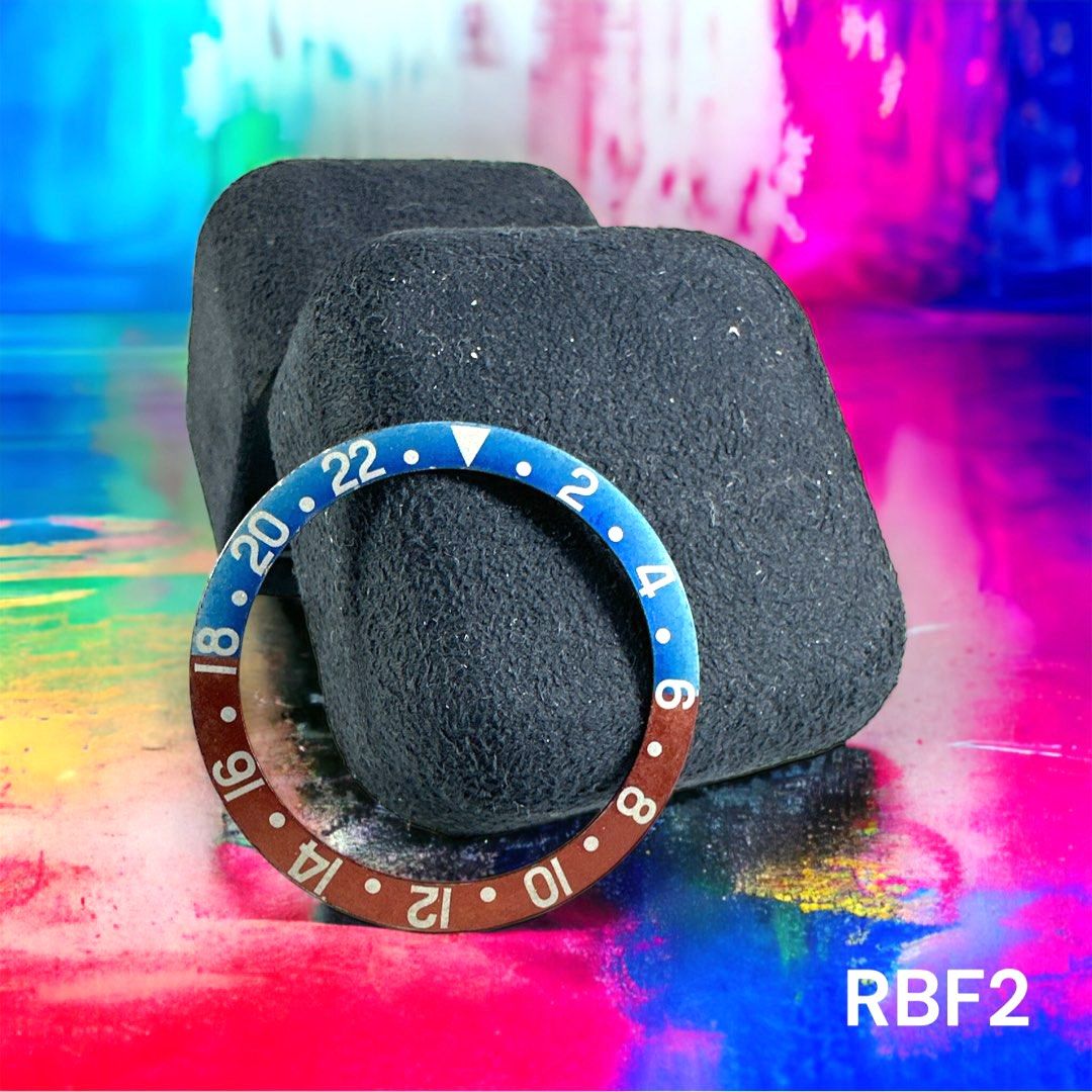 Genuine Rolex Vintage 1675 GMT Master Pepsi Orangey Red Faded Red Back Fat Font Bezel Insert RBF2