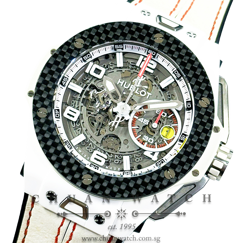 Hublot Big Bang Unico Ferrari White Ceramic Carbon 45mm 401.HQ.0121.VR (Limited Edition of 500 Pieces Only)