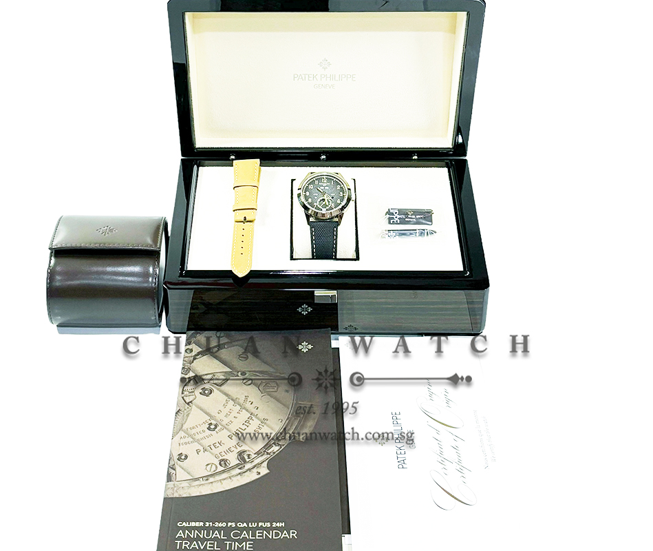 Patek Philippe Calatrava Annual Calendar Travel Time MoonPhase White Gold 41mm 5326G-001 - Image 4