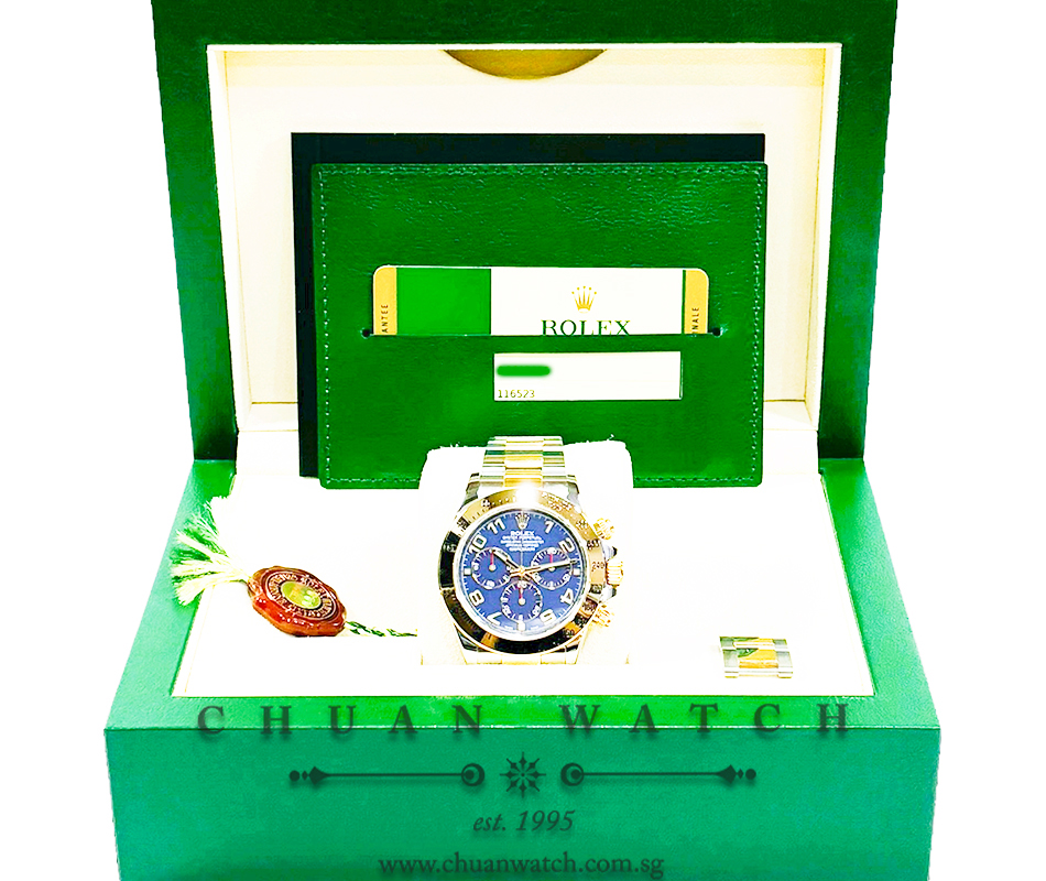 Rolex Cosmograph Daytona Two-Tone 116523 'Racing' Blue Arabic - Discontinued - Image 4