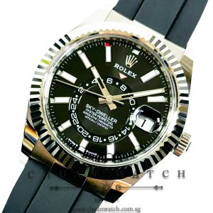 Rolex Sky-Dweller White Gold Oysterflex 42mm 336239 Black