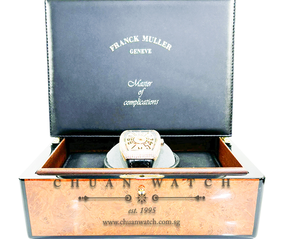 Franck Muller Vanguard Rose Gold Black Custom-Set Paved Diamonds V 45 SC DT 5N NR - Image 4