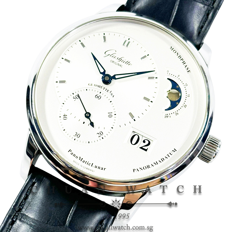 Glashutte Original PanoMaticLunar MoonPhase 40mm 1-90-02-42-32-05 Silver - Discontinued
