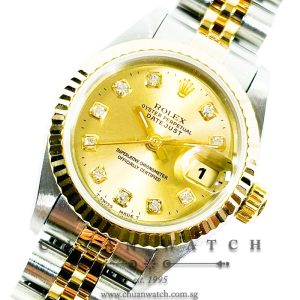 Rolex Ladies' DateJust Two-Tone 26mm 69173 Champagne Diamonds Tritium - Discontinued