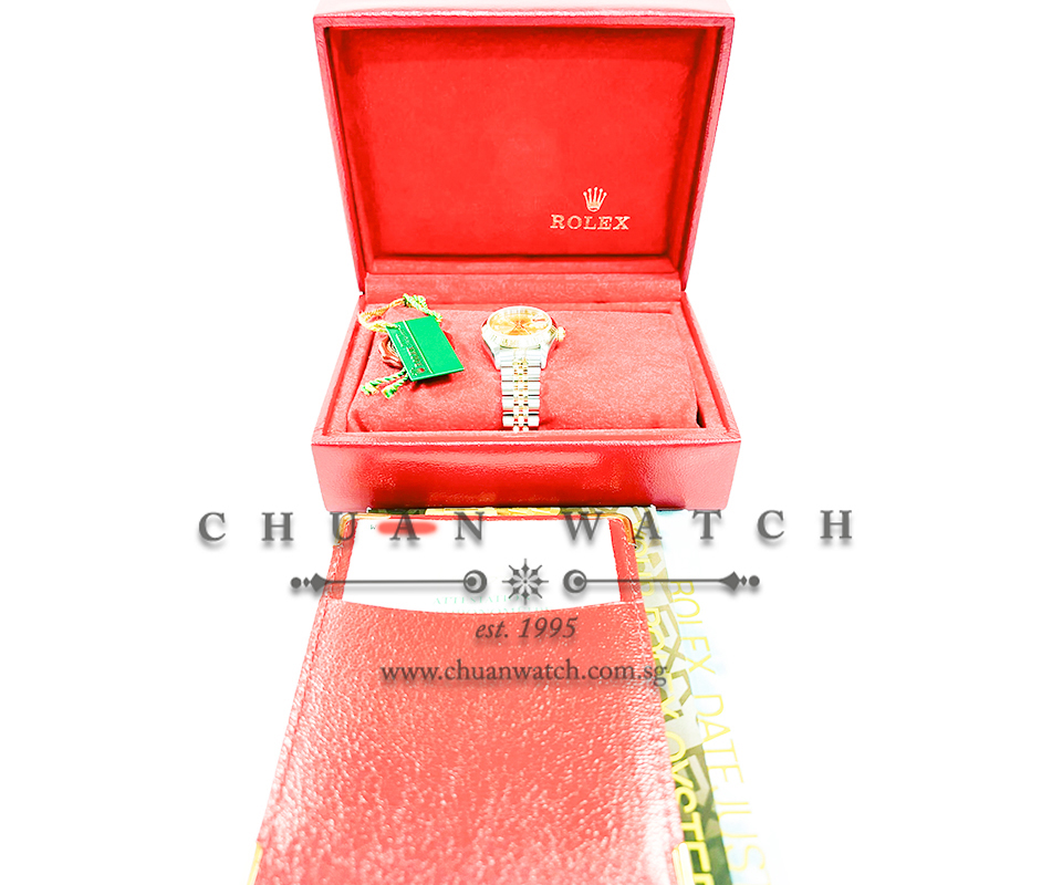 Rolex Ladies' DateJust Two-Tone 26mm 69173 Champagne Diamonds Tritium - Discontinued - Image 4