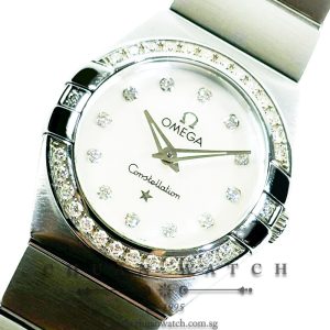 Omega Constellation Quartz 24mm 123.15.24.60.55.001 White MOP Diamonds - Discontinued